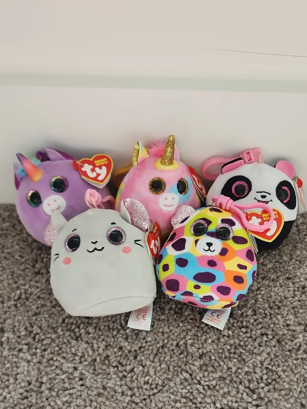 TY Squishy Beanies & Squishy Boo Plush Keychains